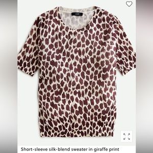 JCREW Silk Blend Sweater Shirt in Giraffe Print size M